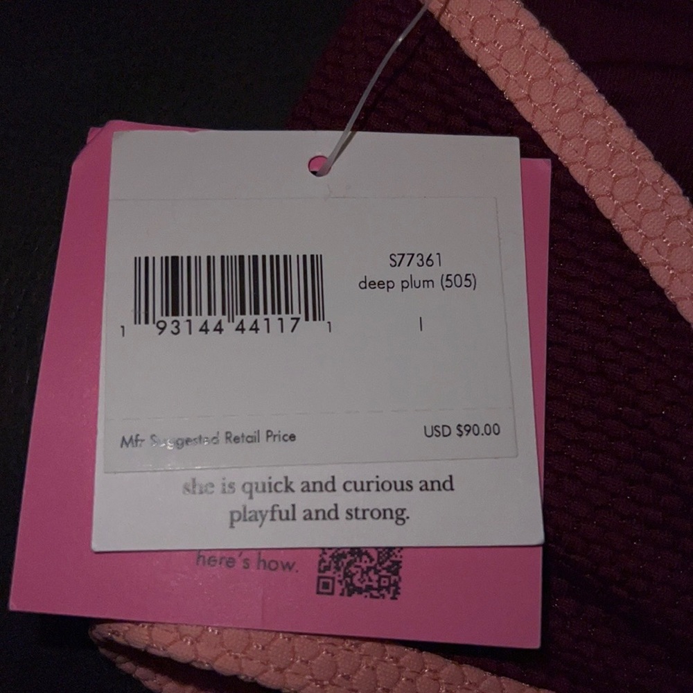Kate spade new york contrast bandeau bikini top in deep plum NWT - Picture 7 of 7